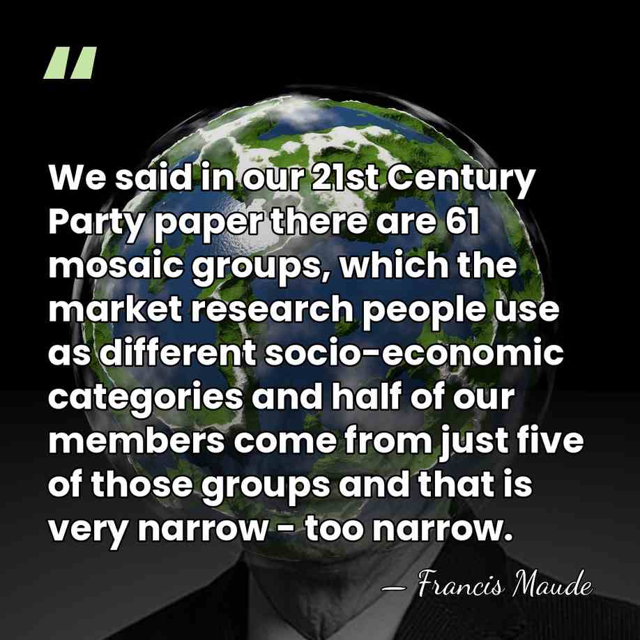 We said in our 21st Century Party paper there are 61 mosaic&hellip; - Francis Maude