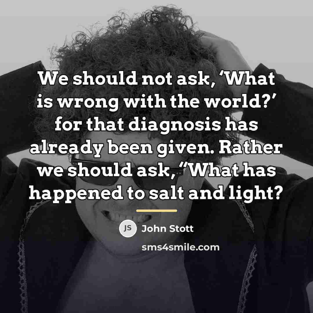 “We should not ask, ‘What is wrong with the world?’…” quote by John Stott