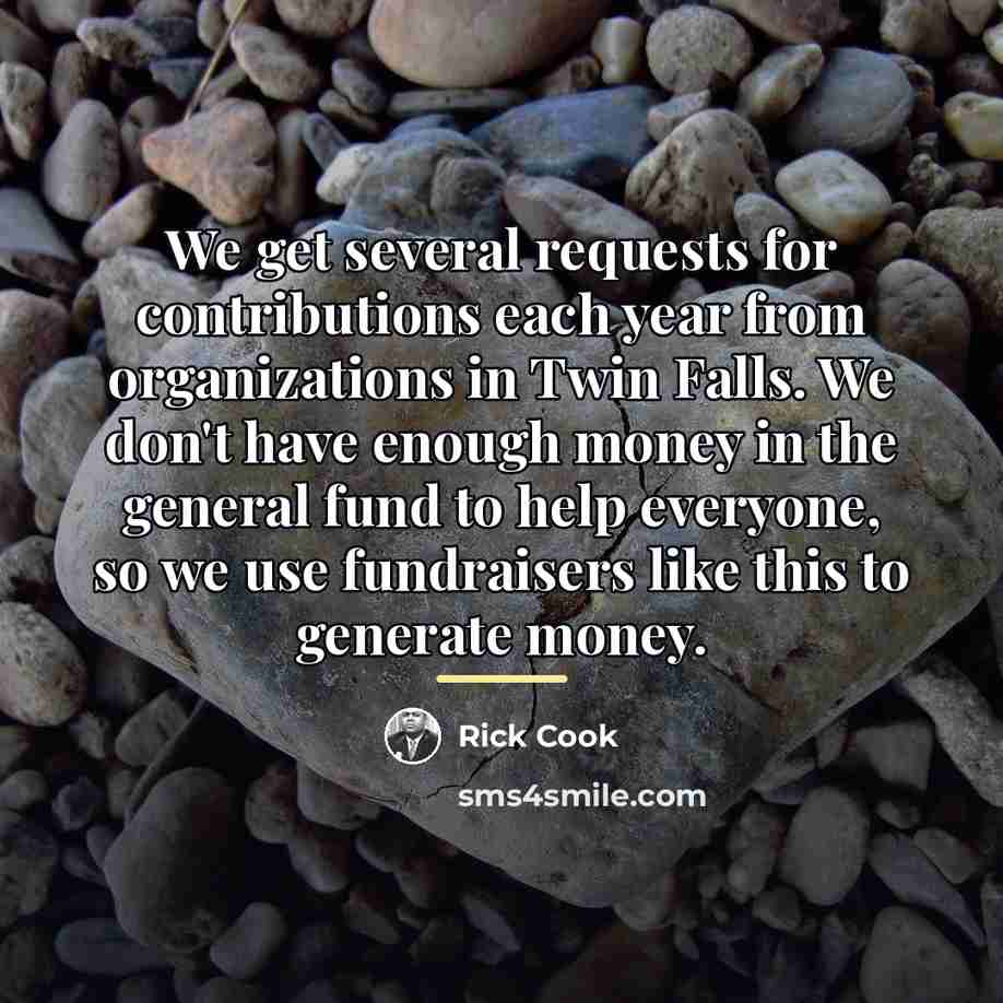 “We get several requests for contributions each year from organizations…” quote by Rick Cook
