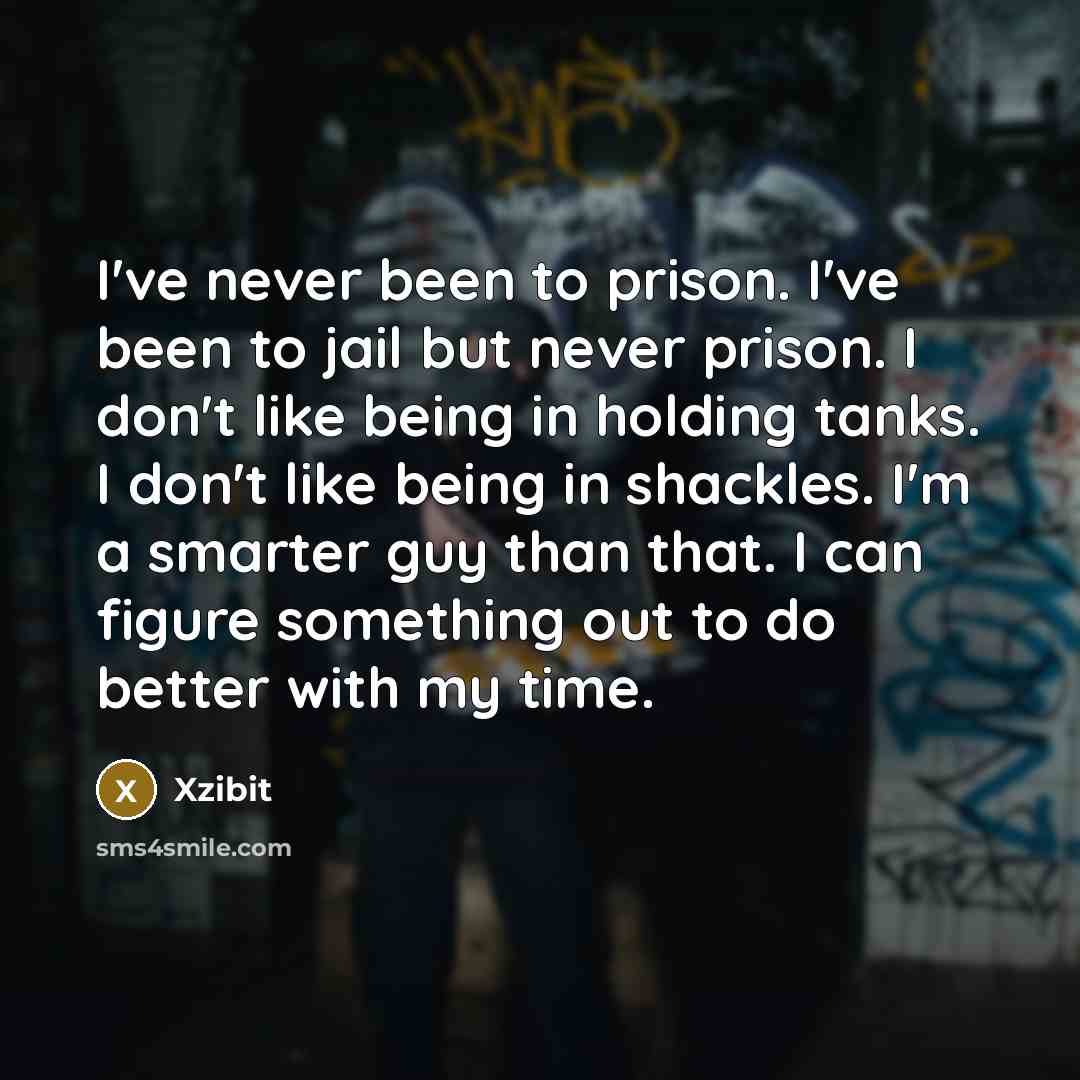 “I've never been to prison. I've been to jail but…” quote by Xzibit