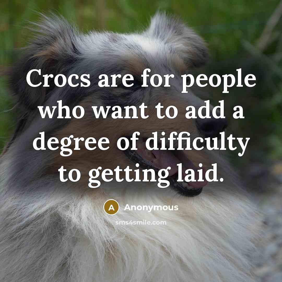 “Crocs are for people who want to add a degree…” quote by Anonymous
