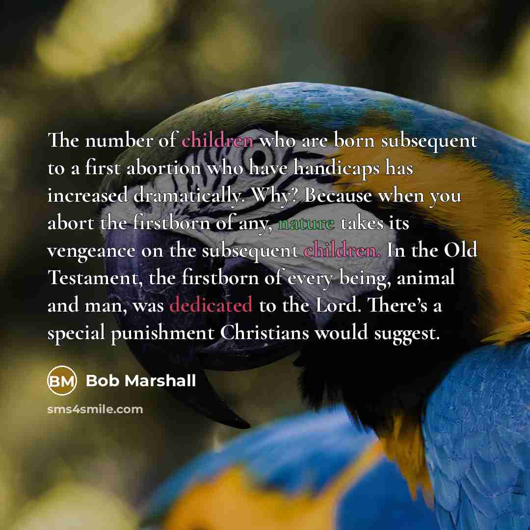 “The number of children who are born subsequent to a…” quote by Bob Marshall