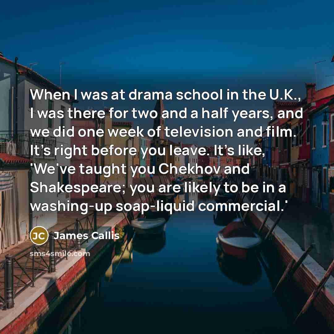 “When I was at drama school in the U.K., I…” quote by James Callis