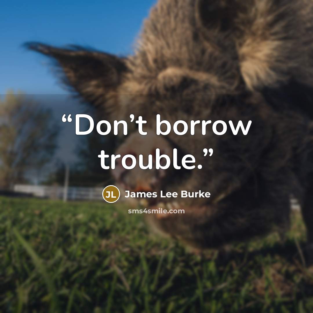 “Don’t borrow trouble.” quote by James Lee Burke