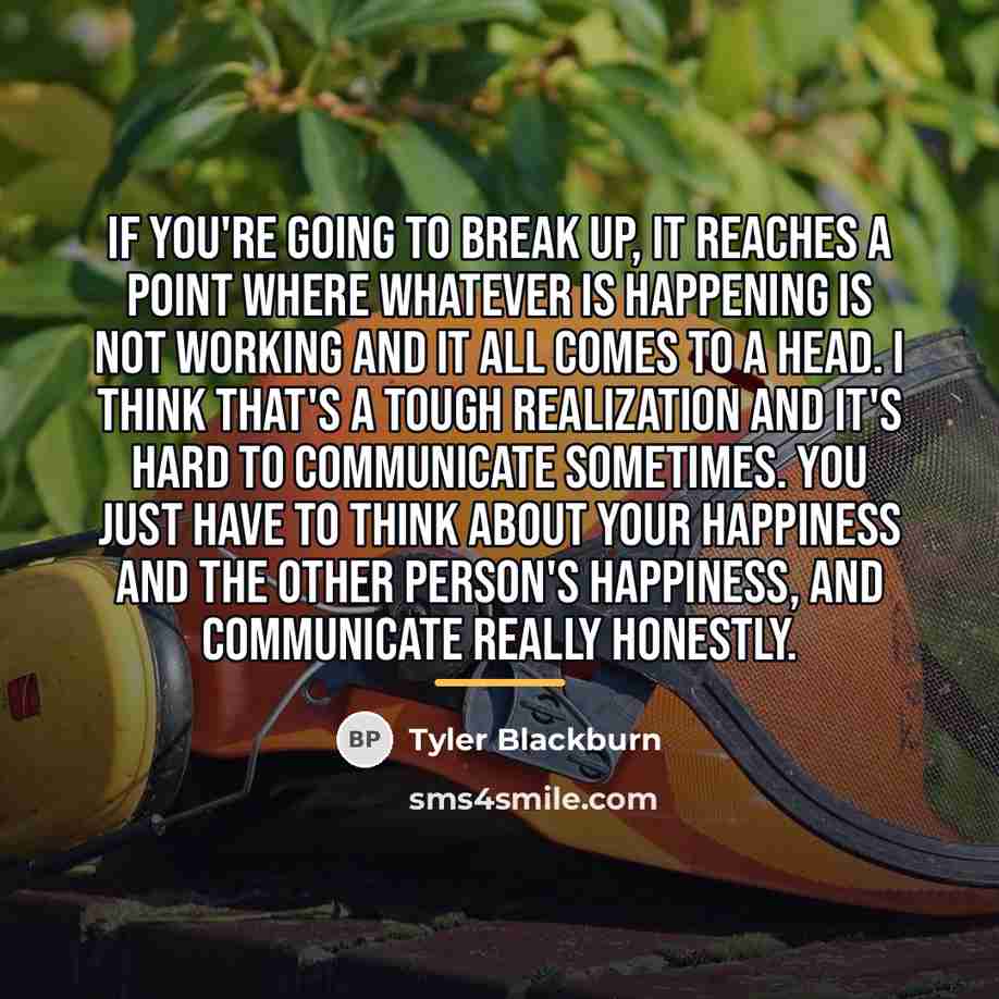 “If you're going to break up, it reaches a point…” quote by Tyler Blackburn
