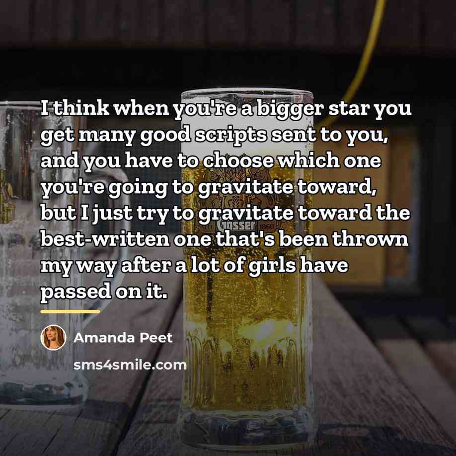 “I think when you're a bigger star you get many…” quote by Amanda Peet