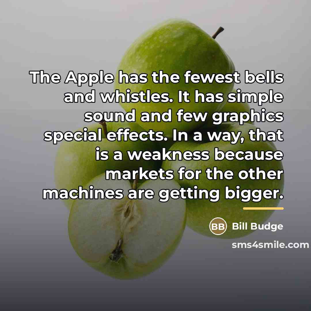 “The Apple has the fewest bells and whistles. It has…” quote by Bill Budge