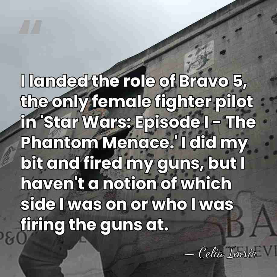 I landed the role of Bravo 5, the only female fighter pilot&hellip; - Celia Imrie