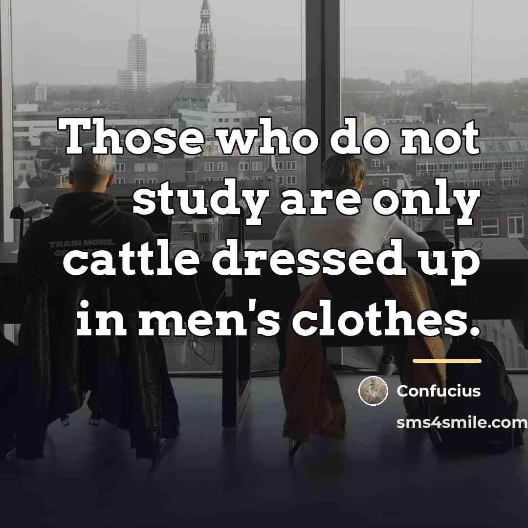 “Those who do not study are only cattle dressed up…” quote by Confucius