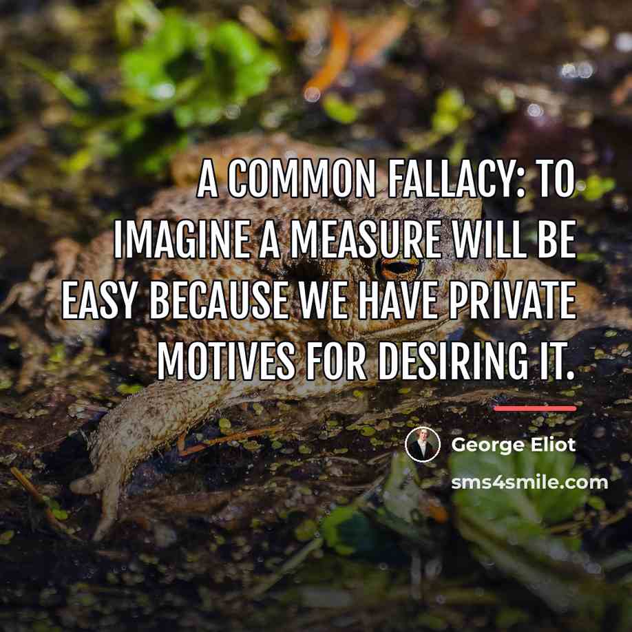 “A common fallacy: to imagine a measure will be easy…” quote by George Eliot