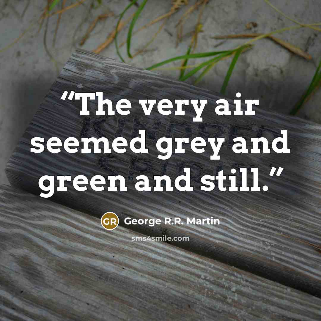 “The very air seemed grey and green and still.” quote by George R.R. Martin