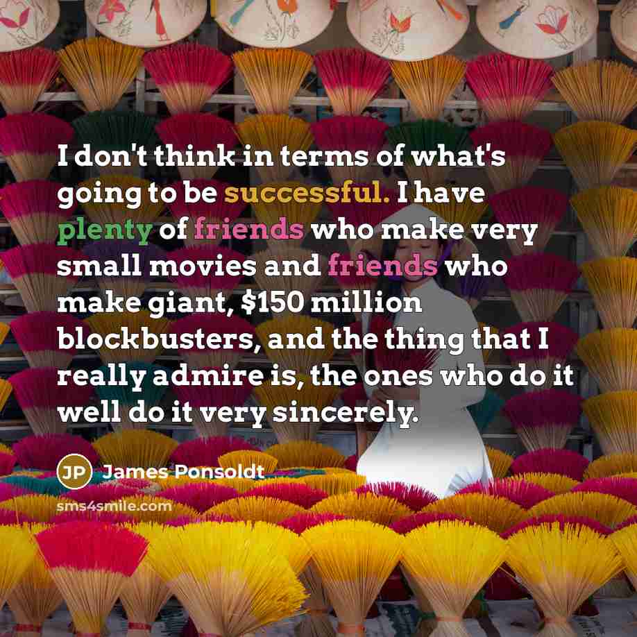 “I don't think in terms of what's going to be…” quote by James Ponsoldt