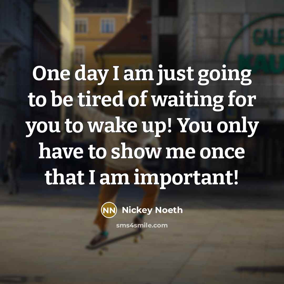 “One day I am just going to be tired of…” quote by Nickey Noeth