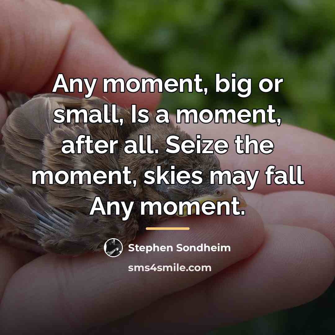 “Any moment, big or small, Is a moment, after all.…” quote by Stephen Sondheim