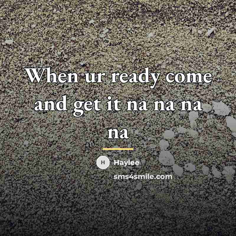 “When ur ready come and get it na na na…” quote by Haylee