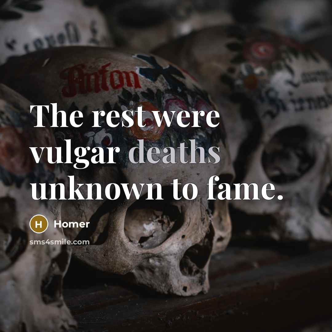 “The rest were vulgar deaths unknown to fame.…” quote by Homer