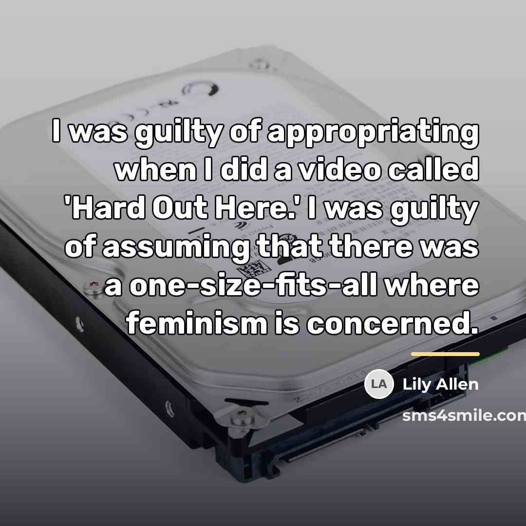 “I was guilty of appropriating when I did a video…” quote by Lily Allen
