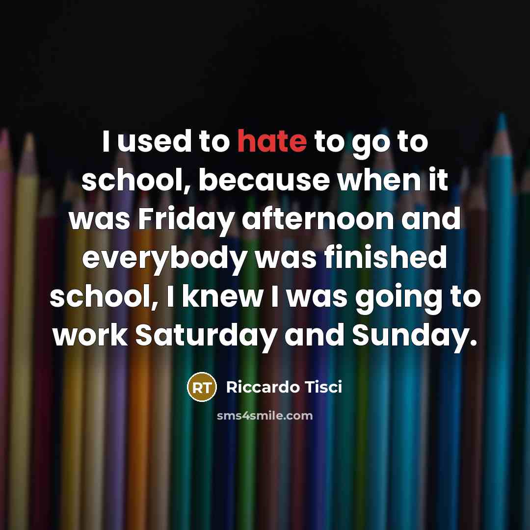 “I used to hate to go to school, because when…” quote by Riccardo Tisci