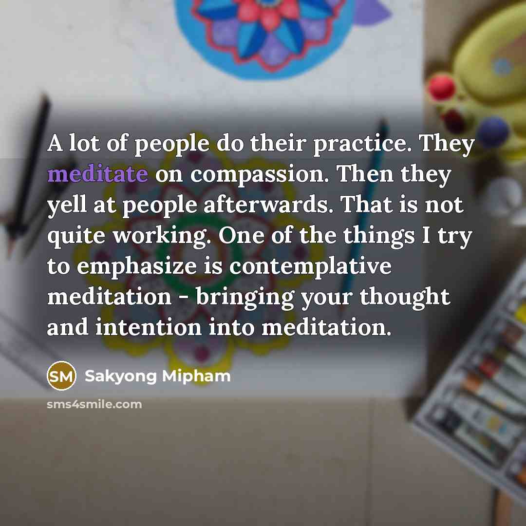 “A lot of people do their practice. They meditate on…” quote by Sakyong Mipham