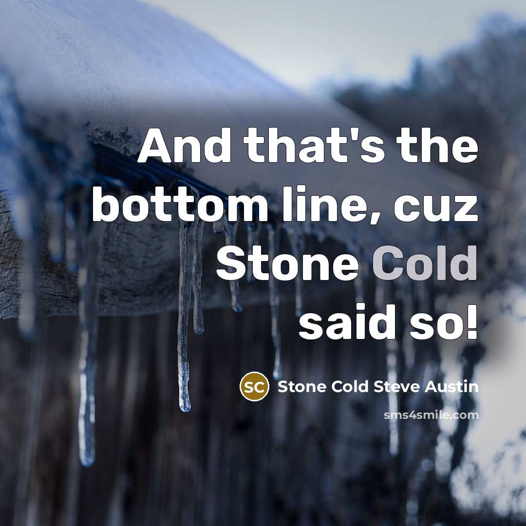 “And that's the bottom line, cuz Stone Cold said so!…” quote by Stone Cold Steve Austin