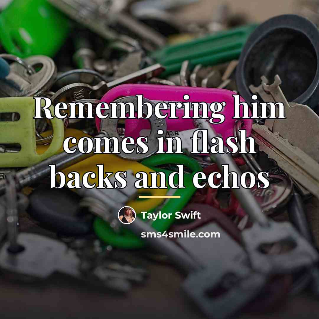 “Remembering him comes in flash backs and echos…” quote by Taylor Swift