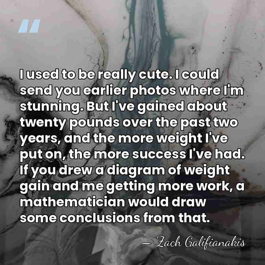 I used to be really cute. I could send you earlier photos&hellip; - Zach Galifianakis