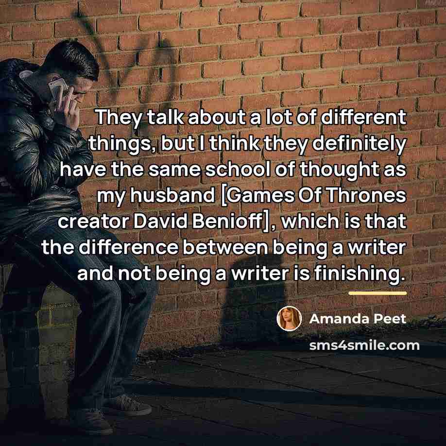 “They talk about a lot of different things, but I…” quote by Amanda Peet