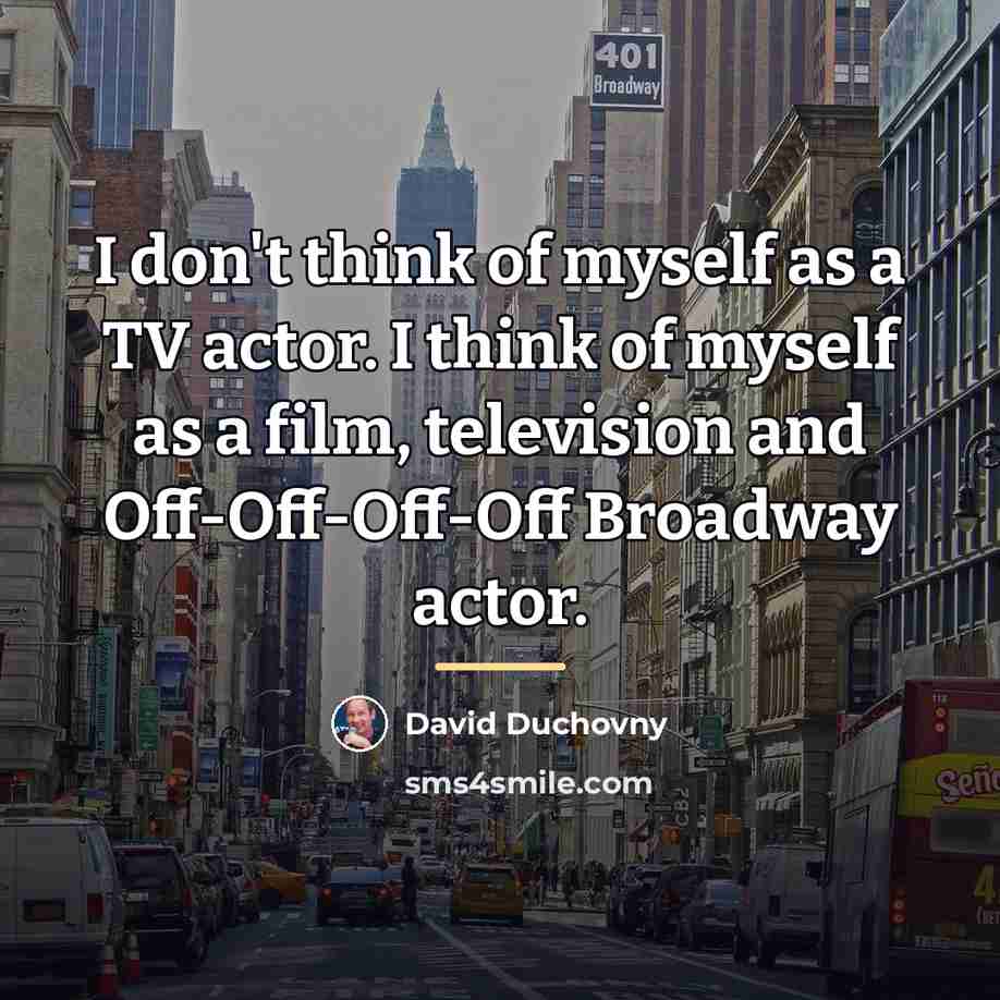 “I don't think of myself as a TV actor. I…” quote by David Duchovny
