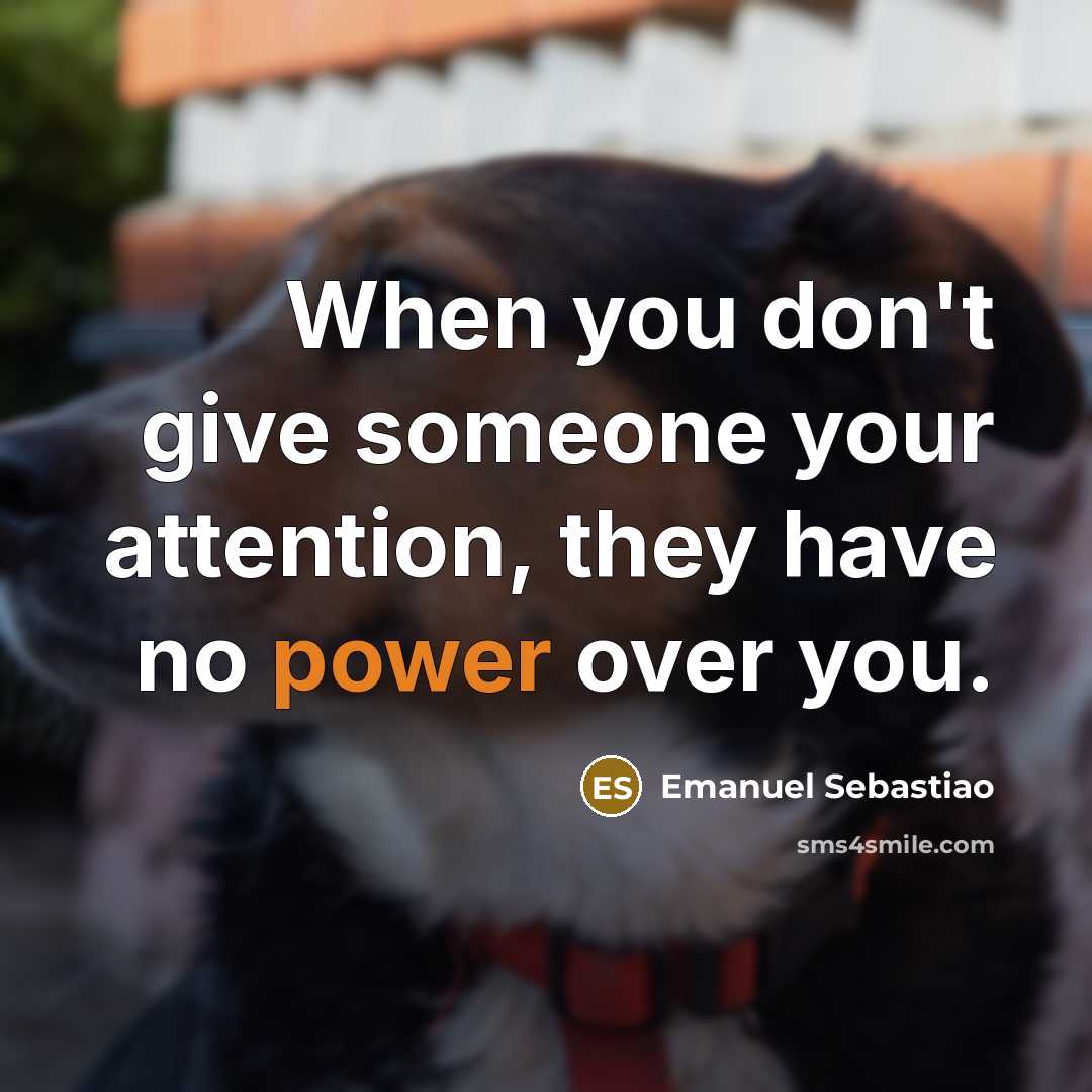 “When you don't give someone your attention, they have no…” quote by Emanuel Sebastiao