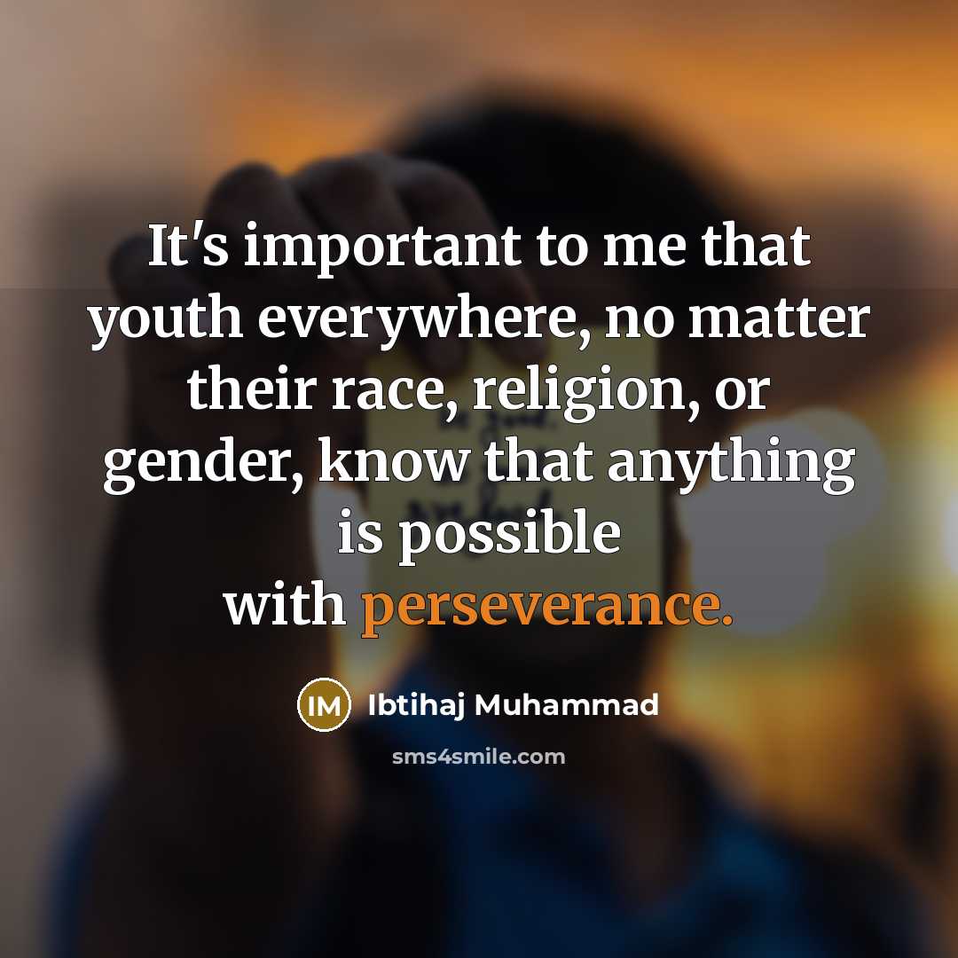 “It's important to me that youth everywhere, no matter their…” quote by Ibtihaj Muhammad