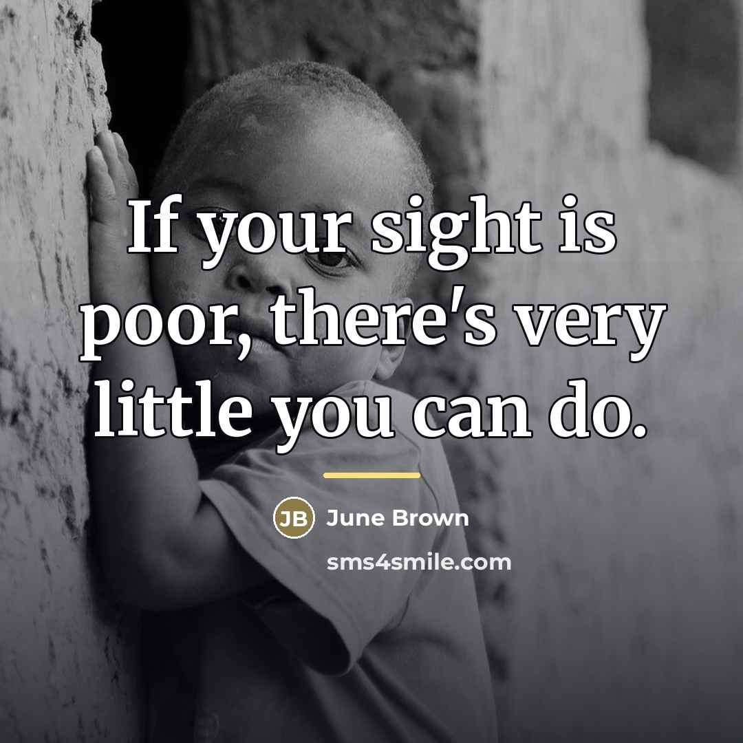“If your sight is poor, there's very little you can…” quote by June Brown