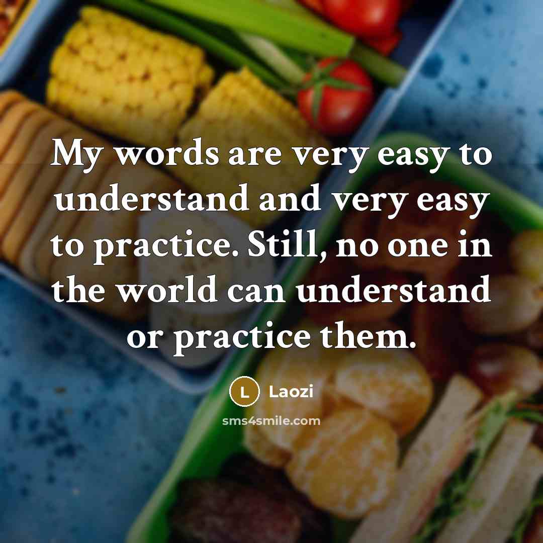 “My words are very easy to understand and very easy…” quote by Laozi