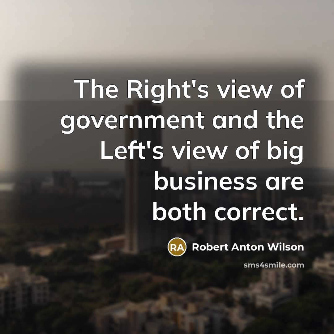“The Right's view of government and the Left's view of…” quote by Robert Anton Wilson
