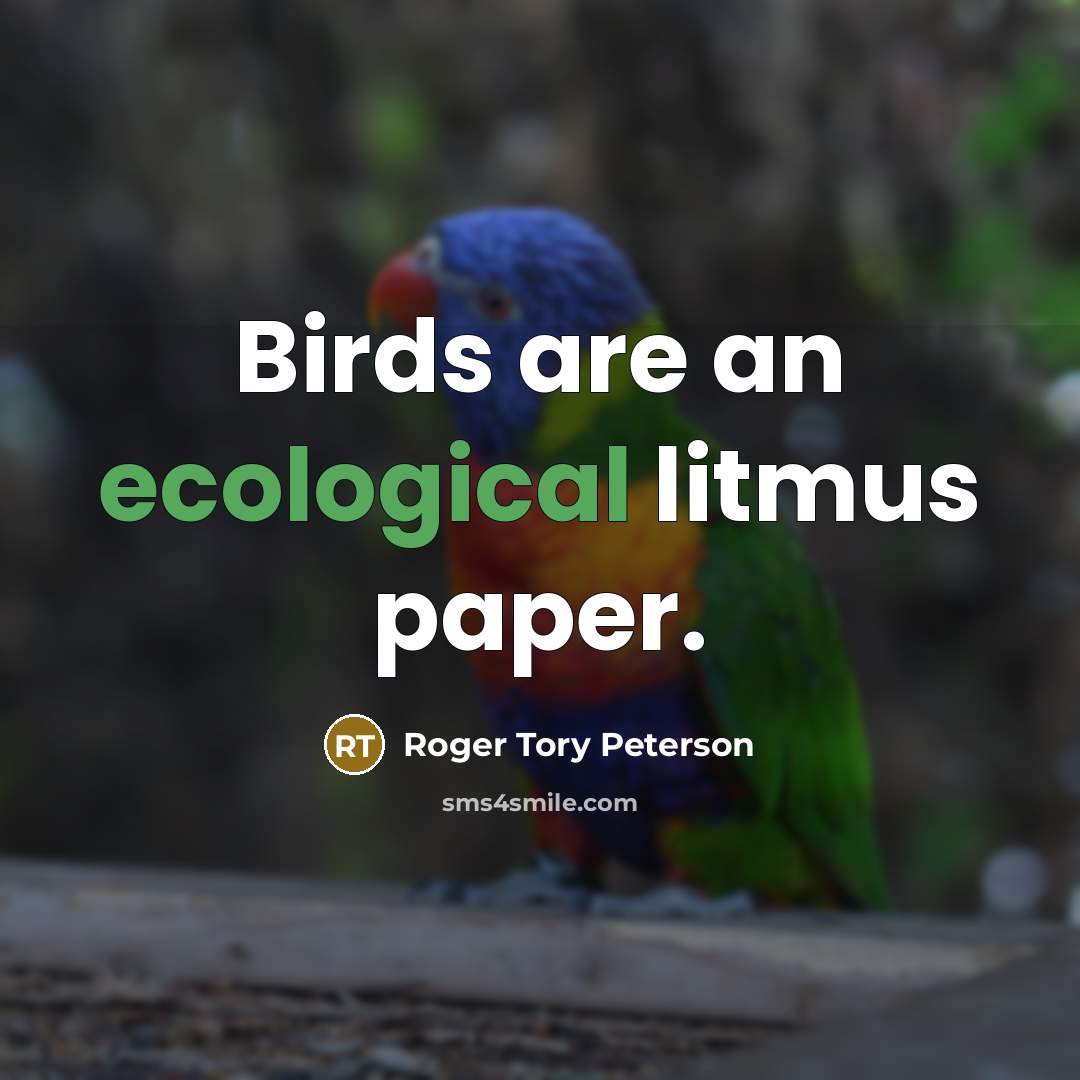 “Birds are an ecological litmus paper.…” quote by Roger Tory Peterson