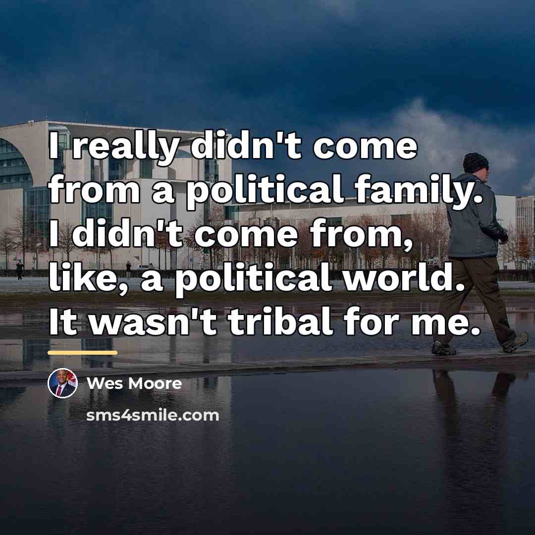 “I really didn't come from a political family. I didn't…” quote by Wes Moore