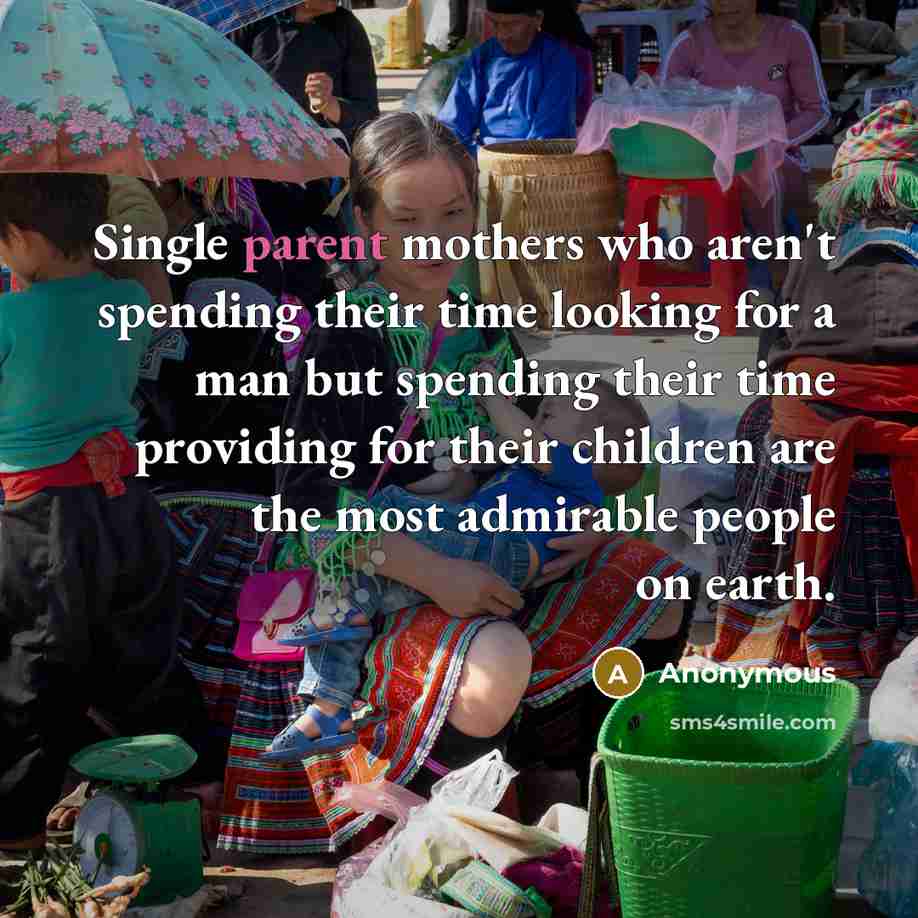 “Single parent mothers who aren't spending their time looking for…” quote by Anonymous