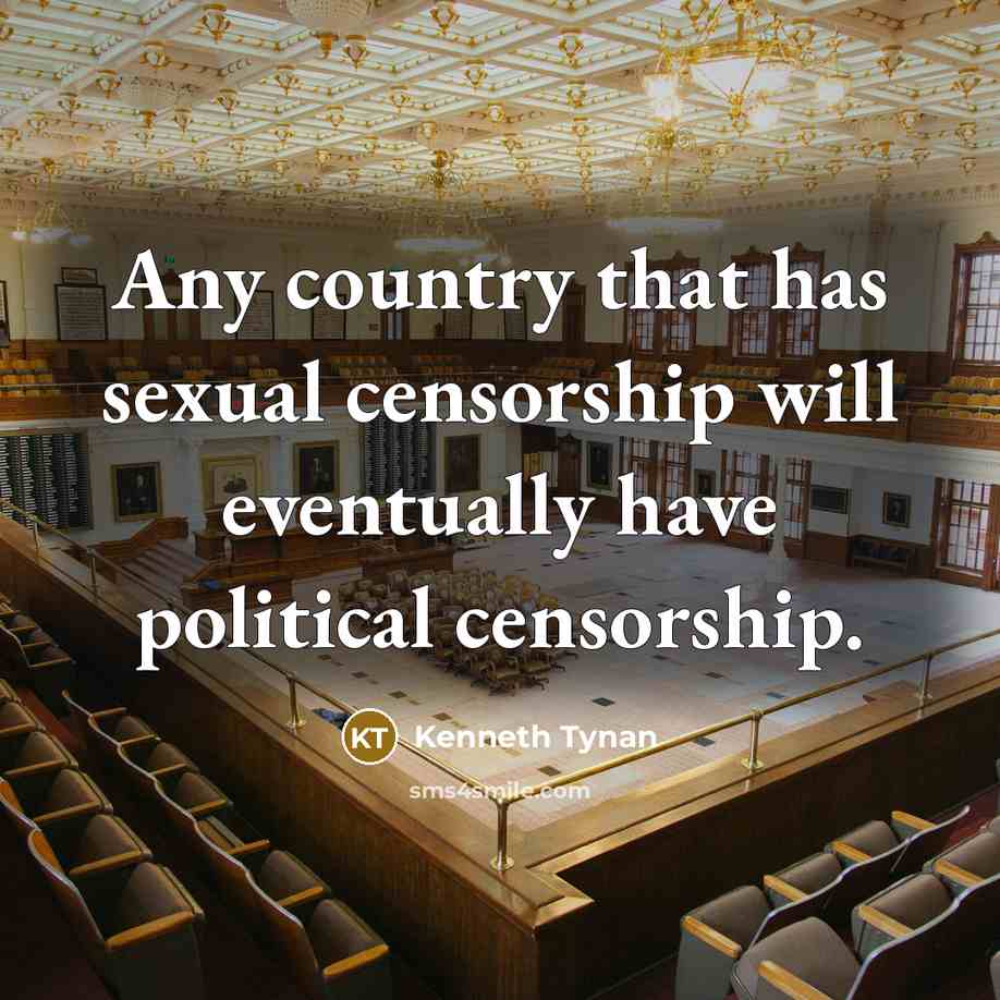 “Any country that has sexual censorship will eventually have political…” quote by Kenneth Tynan