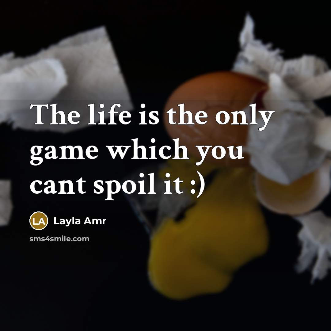 “The life is the only game which you cant spoil…” quote by Layla Amr