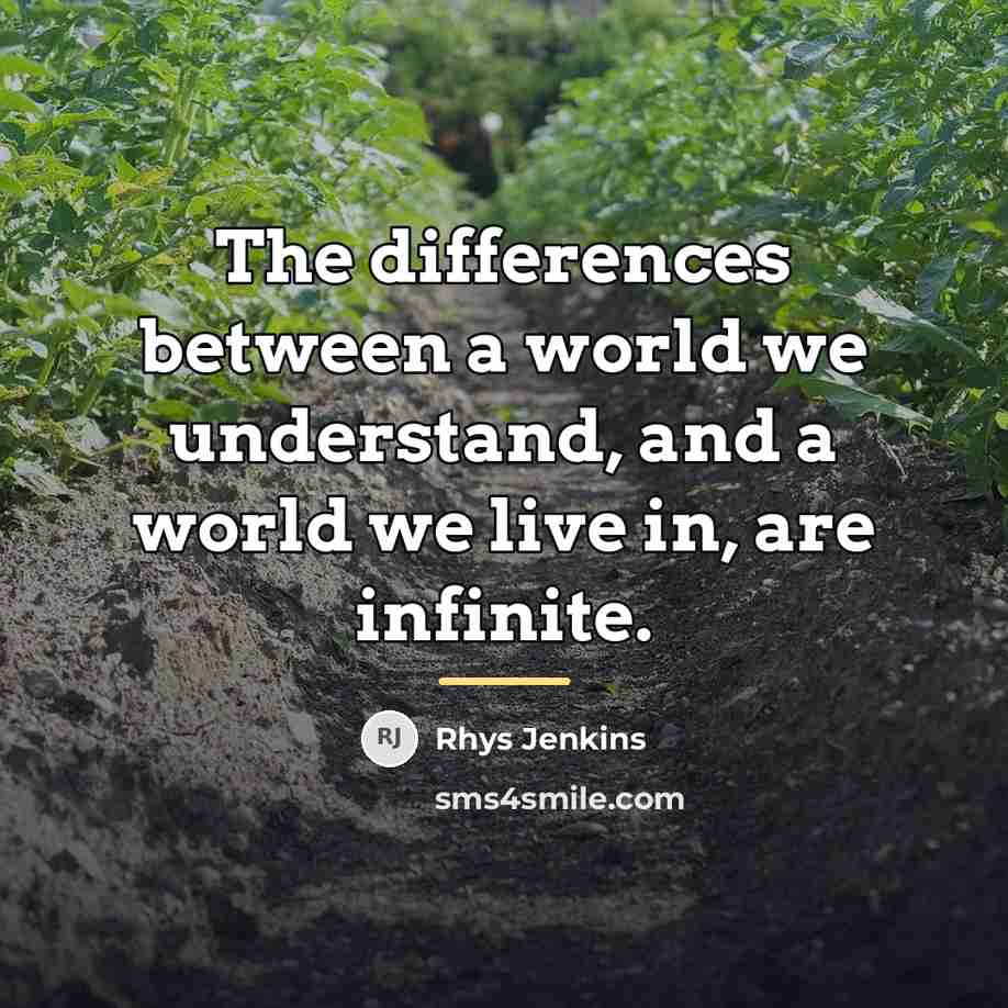 “The differences between a world we understand, and a world…” quote by Rhys Jenkins