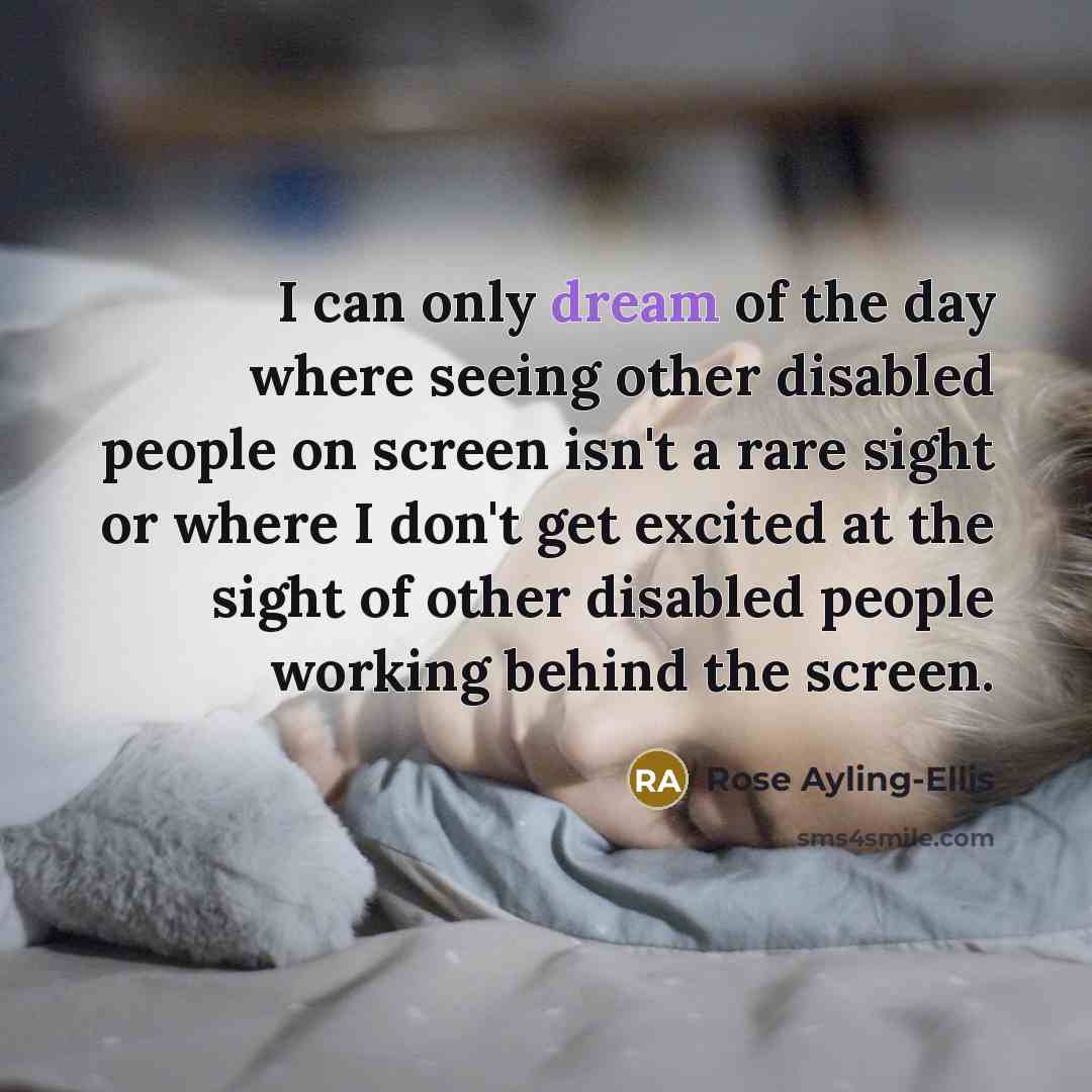 “I can only dream of the day where seeing other…” quote by Rose Ayling-Ellis