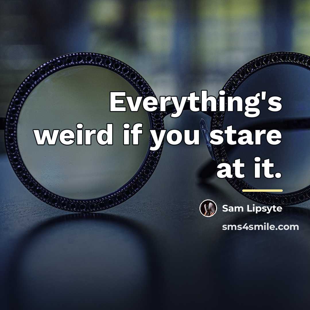 “Everything's weird if you stare at it.…” quote by Sam Lipsyte