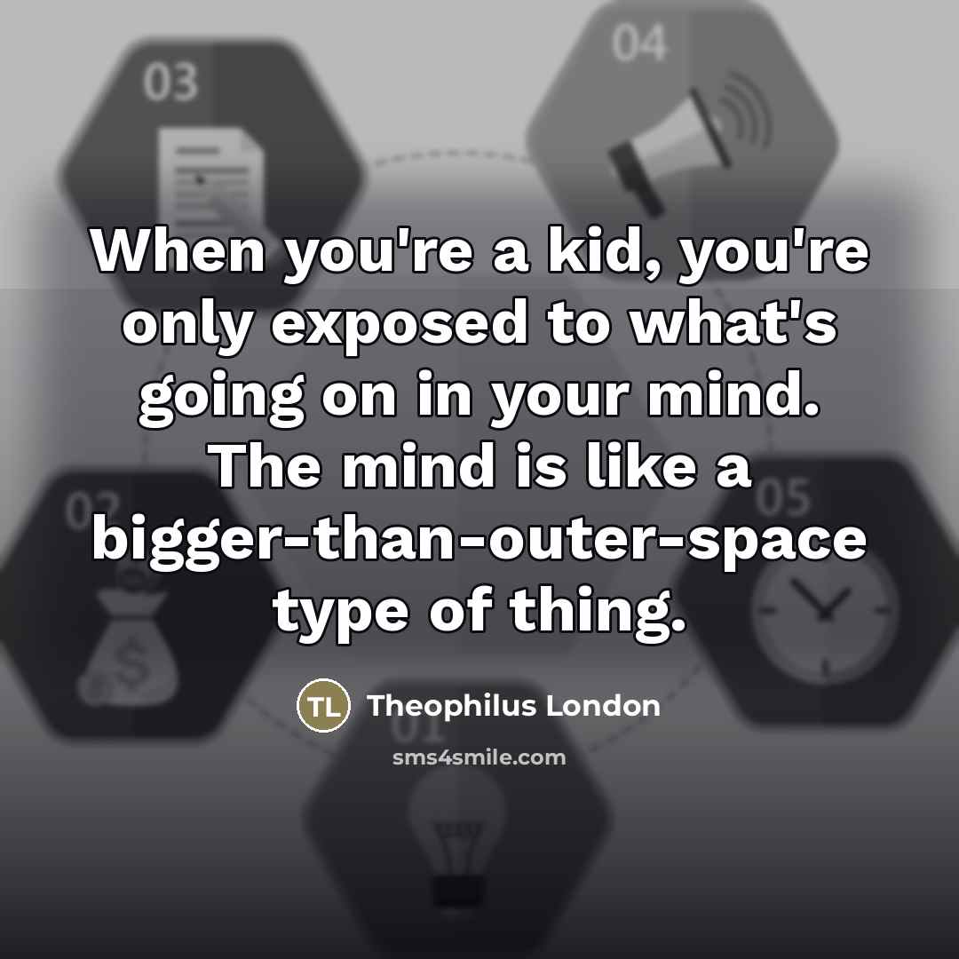 “When you're a kid, you're only exposed to what's going…” quote by Theophilus London