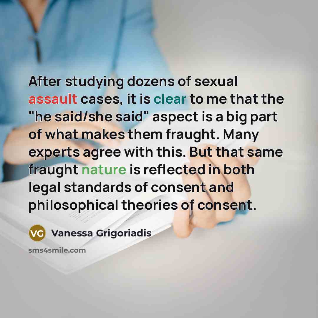 “After studying dozens of sexual assault cases, it is clear…” quote by Vanessa Grigoriadis