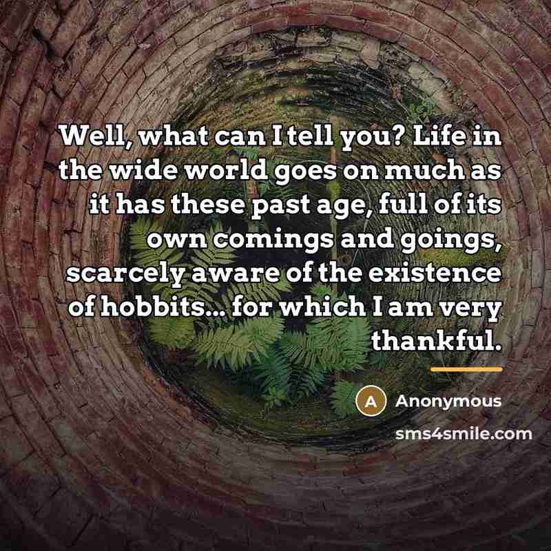 “Well, what can I tell you? Life in the wide…” quote by Anonymous