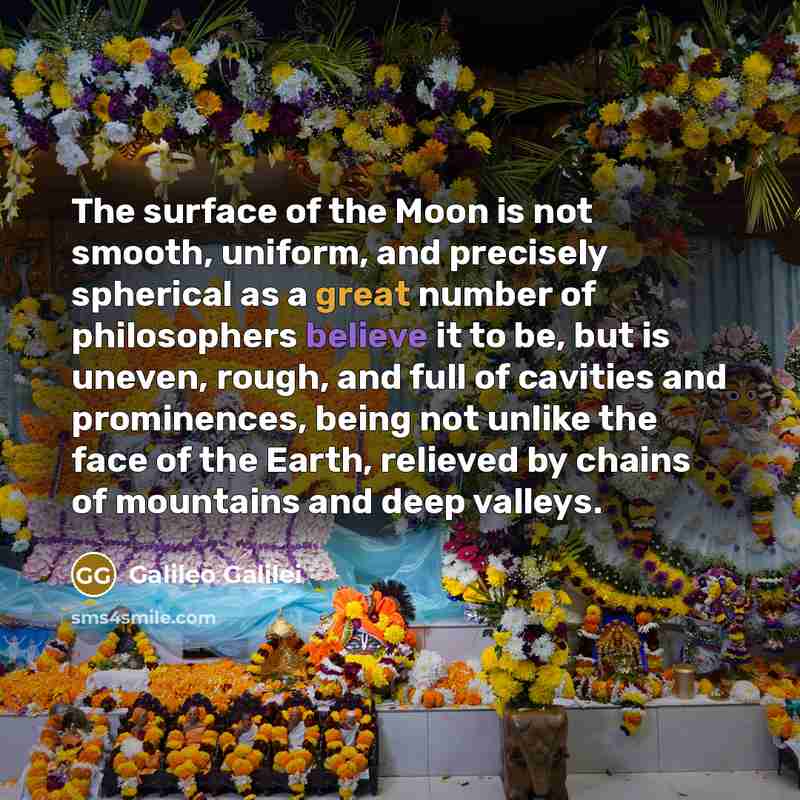“The surface of the Moon is not smooth, uniform, and…” quote by Galileo Galilei