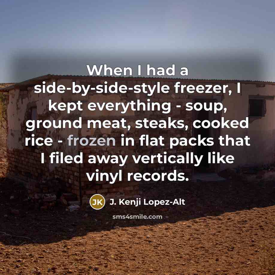 “When I had a side-by-side-style freezer, I kept everything -…” quote by J. Kenji Lopez-Alt