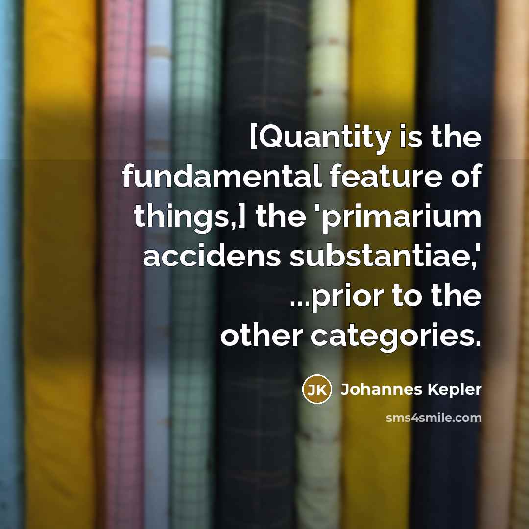 “[Quantity is the fundamental feature of things,] the 'primarium accidens…” quote by Johannes Kepler