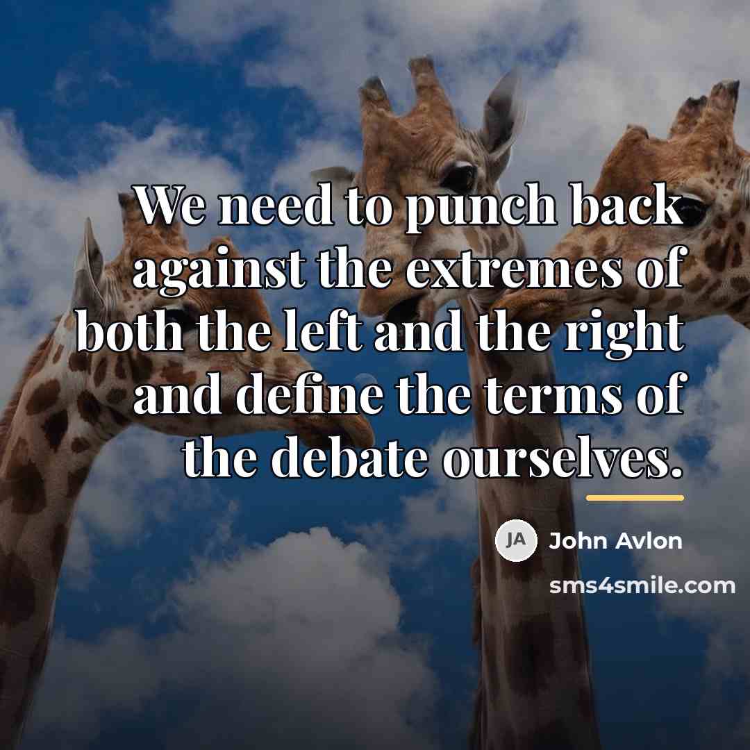 “We need to punch back against the extremes of both…” quote by John Avlon