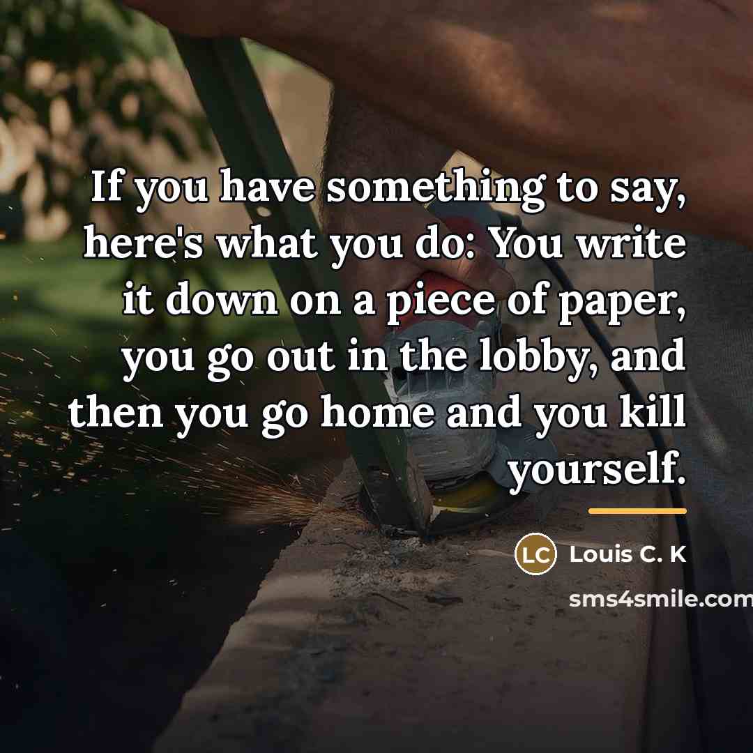 “If you have something to say, here's what you do:…” quote by Louis C. K