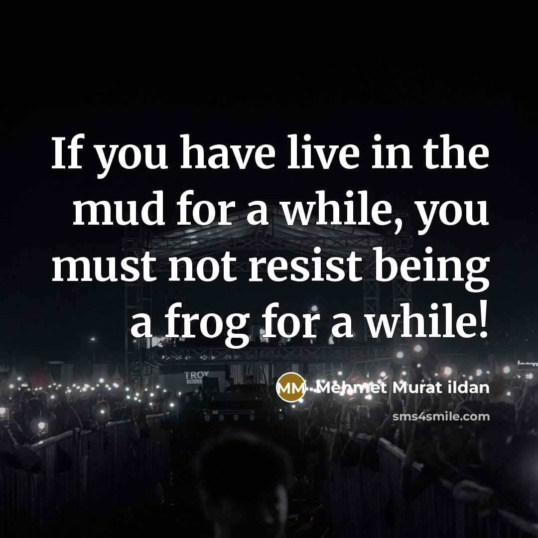 “If you have live in the mud for a while,…” quote by Mehmet Murat Ildan